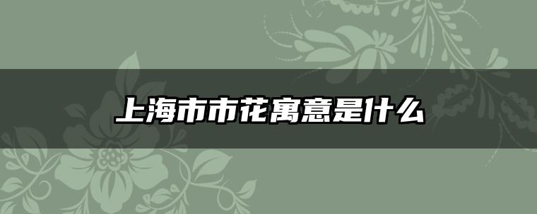 上海市市花寓意是什么