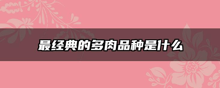 最经典的多肉品种是什么