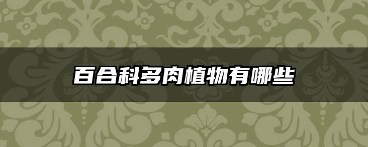 百合科多肉植物有哪些