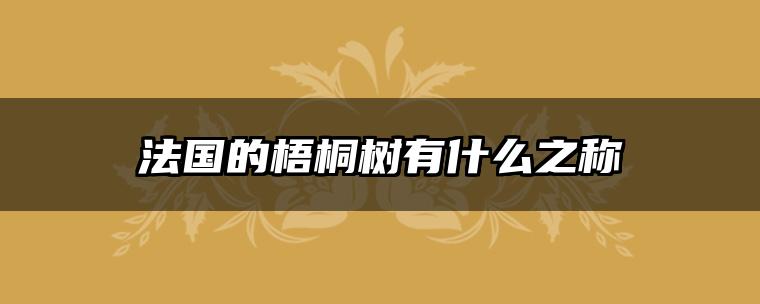 法国的梧桐树有什么之称