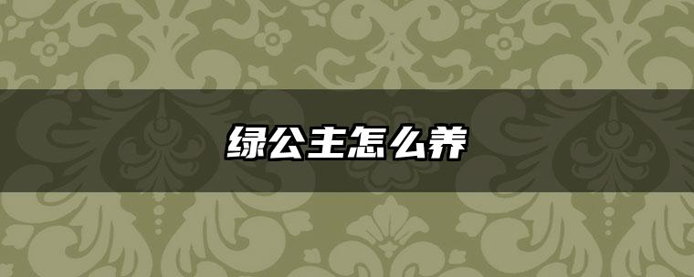 绿公主怎么养