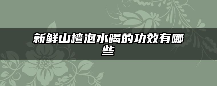 新鲜山楂泡水喝的功效有哪些