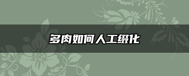 多肉如何人工缀化