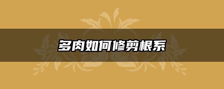 多肉如何修剪根系