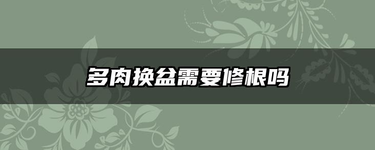 多肉换盆需要修根吗