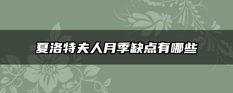 夏洛特夫人月季缺点有哪些