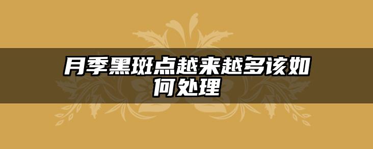 月季黑斑点越来越多该如何处理