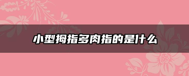 小型拇指多肉指的是什么