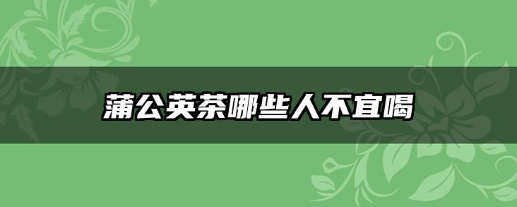 蒲公英茶哪些人不宜喝