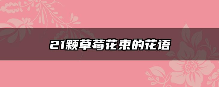 21颗草莓花束的花语