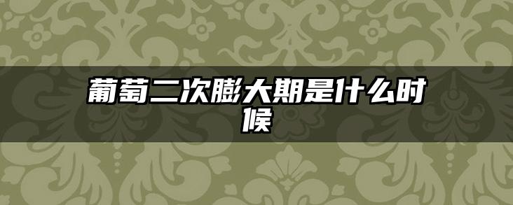 葡萄二次膨大期是什么时候
