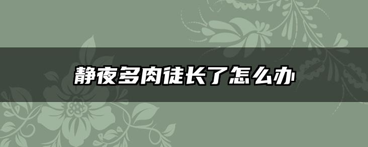 静夜多肉徒长了怎么办