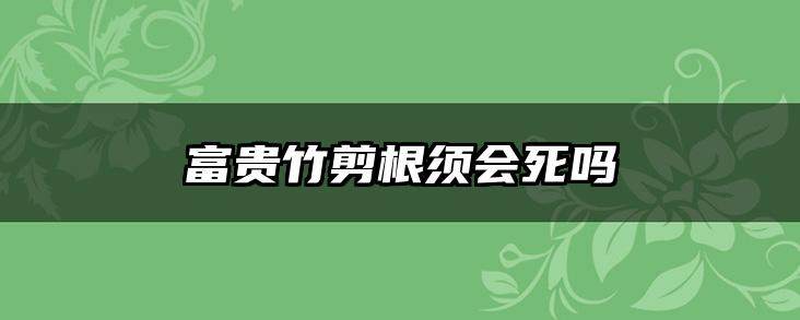 富贵竹剪根须会死吗