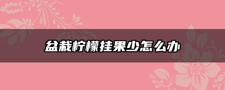 盆栽柠檬挂果少怎么办