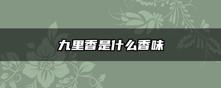 九里香是什么香味