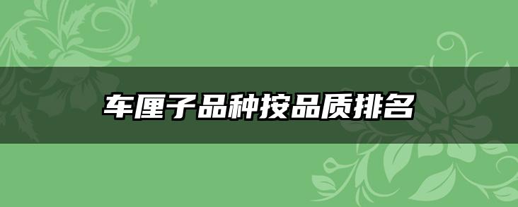 车厘子品种按品质排名