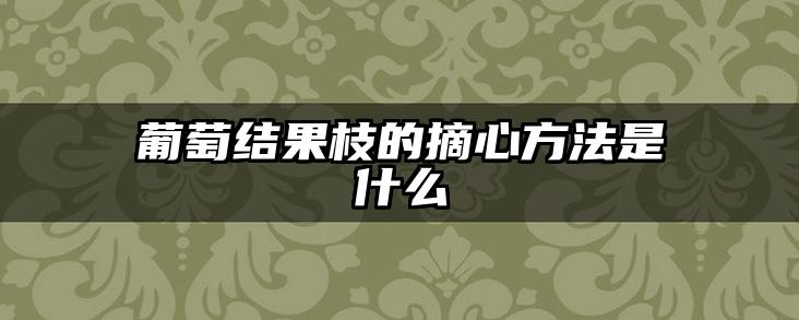 葡萄结果枝的摘心方法是什么