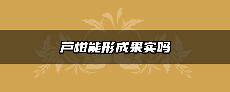 芦柑能形成果实吗