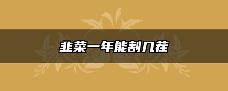 韭菜一年能割几茬