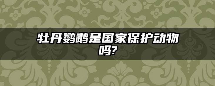 牡丹鹦鹉是国家保护动物吗?