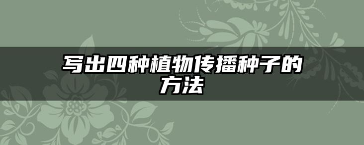 写出四种植物传播种子的方法