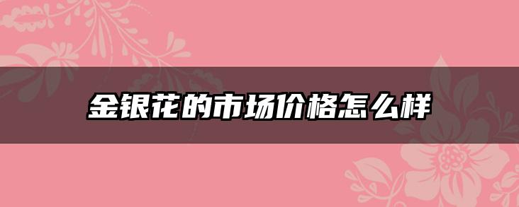 金银花的市场价格怎么样