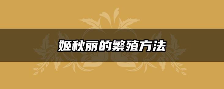 姬秋丽的繁殖方法