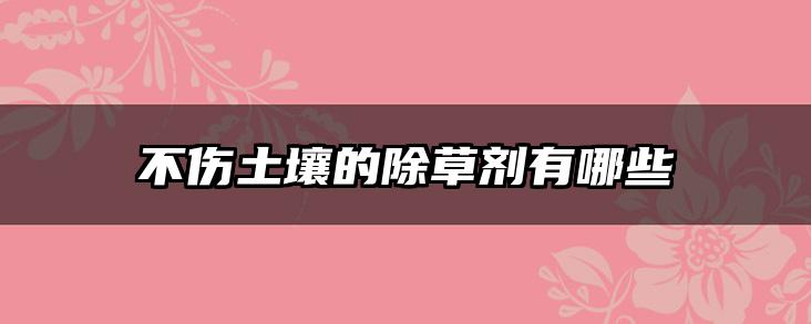 不伤土壤的除草剂有哪些
