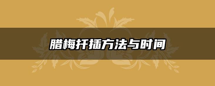 腊梅扦插方法与时间