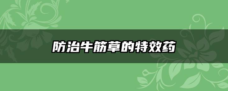 防治牛筋草的特效药
