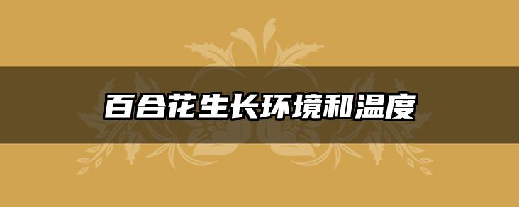 百合花生长环境和温度