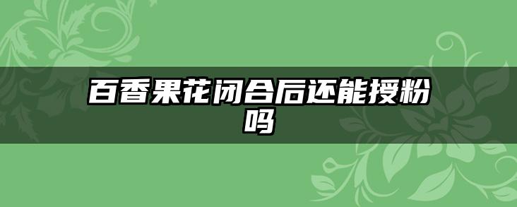 百香果花闭合后还能授粉吗