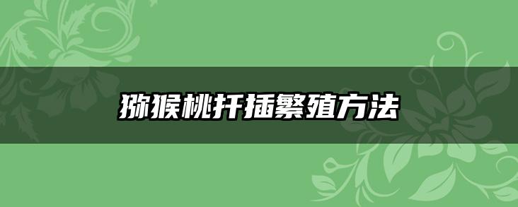 猕猴桃扦插繁殖方法