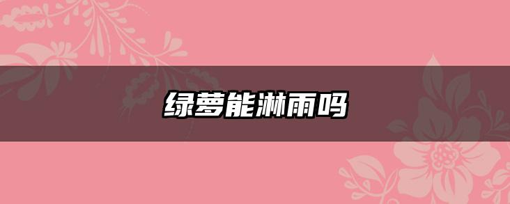 绿萝能淋雨吗