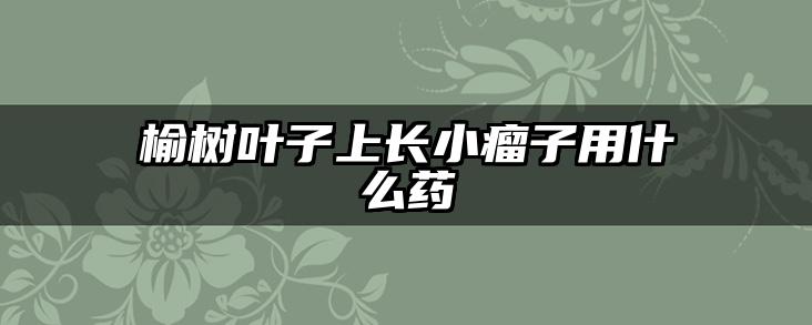 榆树叶子上长小瘤子用什么药