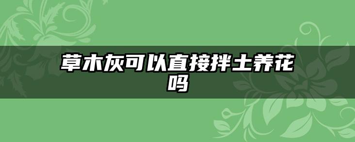 草木灰可以直接拌土养花吗
