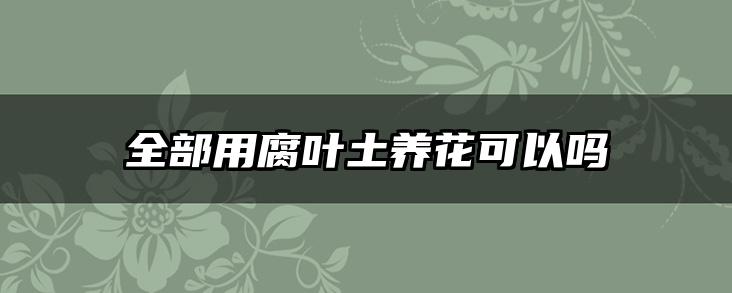 全部用腐叶土养花可以吗