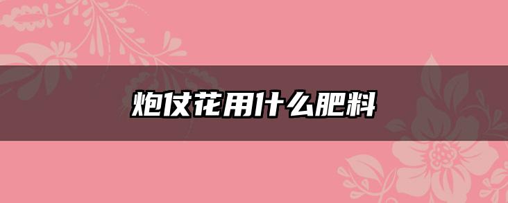 炮仗花用什么肥料