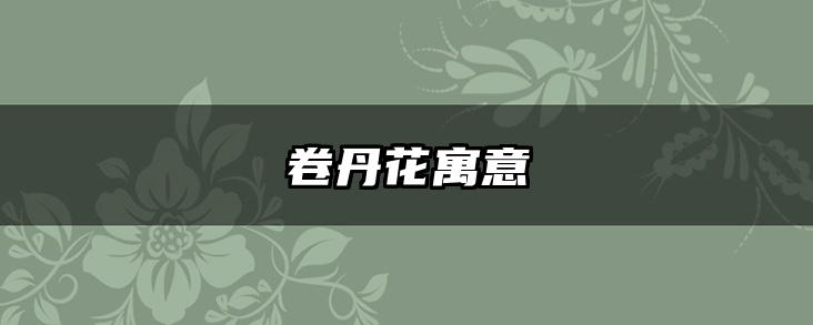 卷丹花寓意