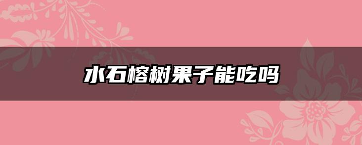 水石榕树果子能吃吗