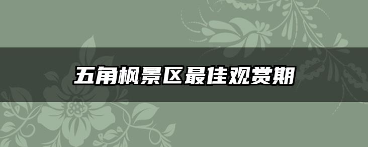 五角枫景区最佳观赏期