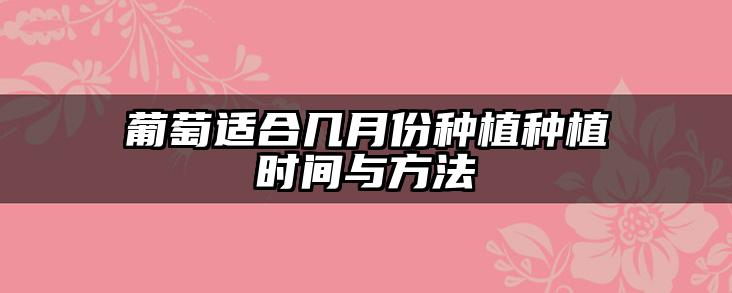 葡萄适合几月份种植种植时间与方法