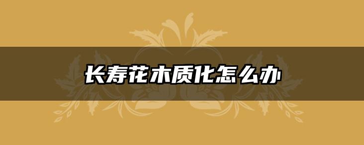 长寿花木质化怎么办