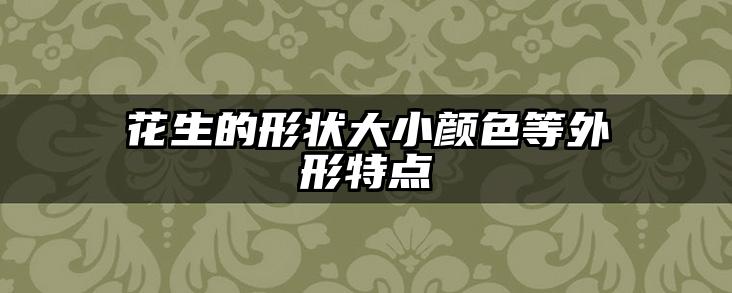 花生的形状大小颜色等外形特点