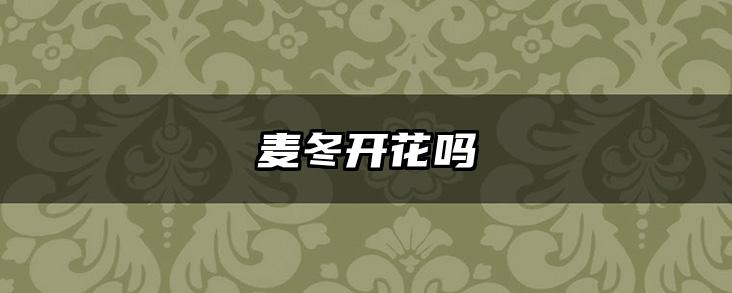 麦冬开花吗