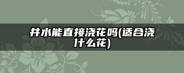 井水能直接浇花吗(适合浇什么花)