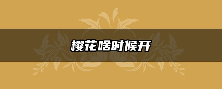 樱花啥时候开