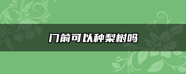 门前可以种梨树吗