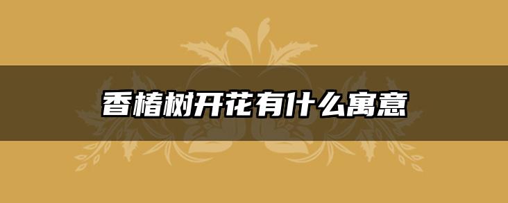 香椿树开花有什么寓意