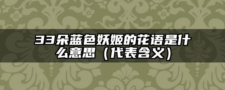 33朵蓝色妖姬的花语是什么意思(代表含义)